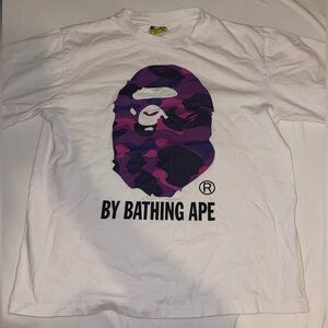BAPE t shirt with Purple Camo Ape Head size MEDIUM mens
